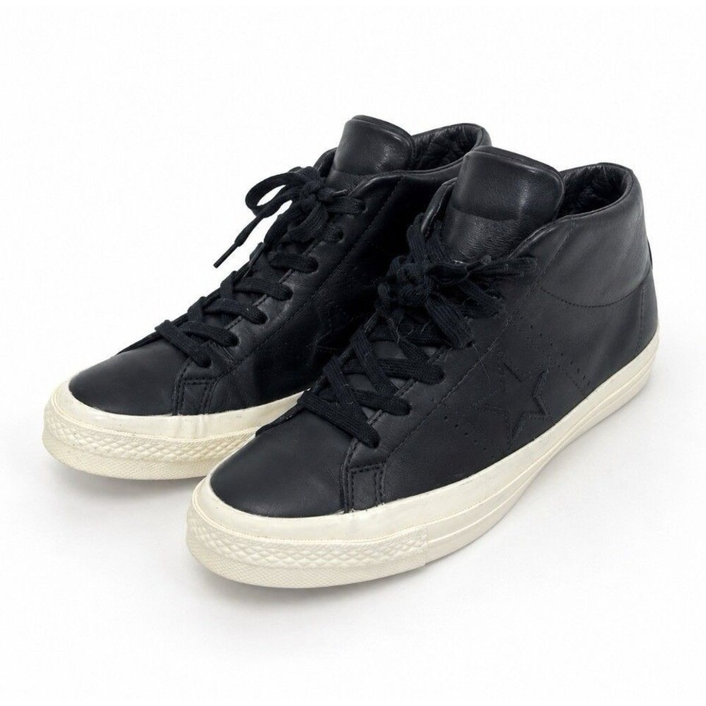 Converse One Star Mid Blck Leather Sneakers Unisex Men’s 6.5 Women’s 8.5 157704C